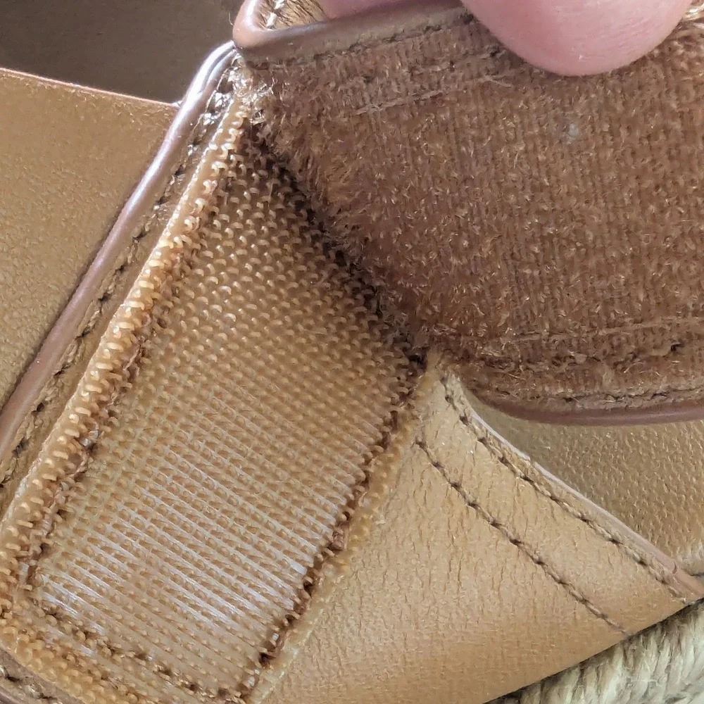Vince Tenison Leather Espadrille Sandals Hazelnut Slingback Sz 8